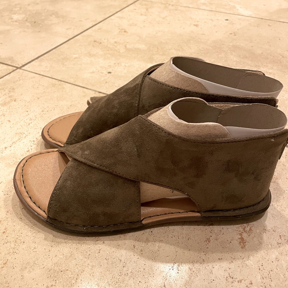 BOC Suede Olive Green Sandal Size 7 NEW